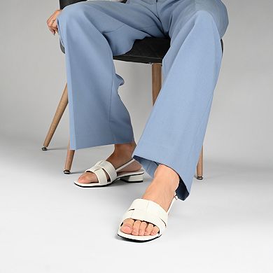 Journee Tabatha Women's Tru Comfort Foam Low Covered Block Heel Sandals