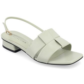 Journee Tabatha Women's Tru Comfort Foam Low Covered Block Heel Sandals