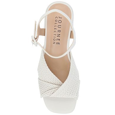 Journee Zerlina Women's Tru Comfort Foam Knit Block Heel Sandals