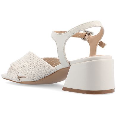Journee Zerlina Women's Tru Comfort Foam Knit Block Heel Sandals