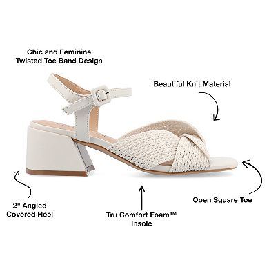 Journee Zerlina Women's Tru Comfort Foam Knit Block Heel Sandals