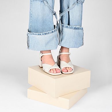 Journee Zerlina Women's Tru Comfort Foam Knit Block Heel Sandals
