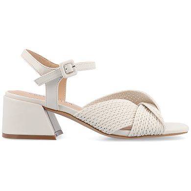 Journee Zerlina Women's Tru Comfort Foam Knit Block Heel Sandals