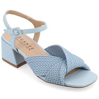 Journee Zerlina Women's Knit Block Heel Sandals