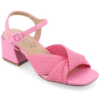 Journee Zerlina Women's Knit Block Heel Sandals