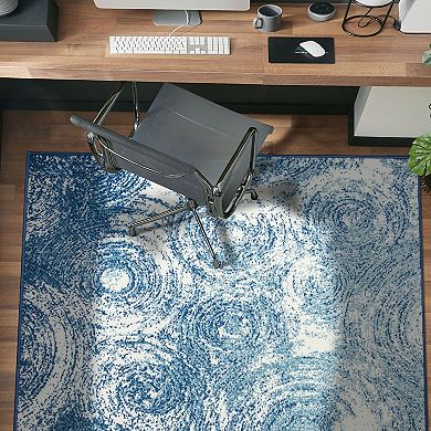 World Rug Gallery Contemporary Distressed Circles Area Rug