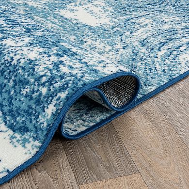 World Rug Gallery Contemporary Distressed Circles Area Rug