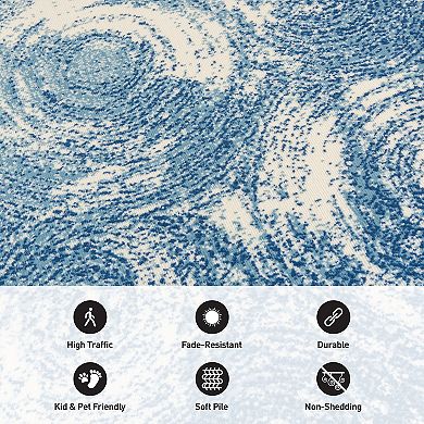 World Rug Gallery Contemporary Distressed Circles Area Rug