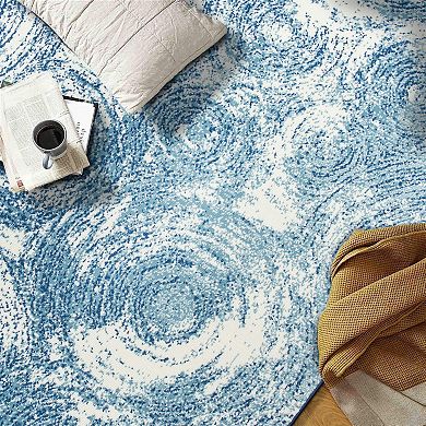 World Rug Gallery Contemporary Distressed Circles Area Rug