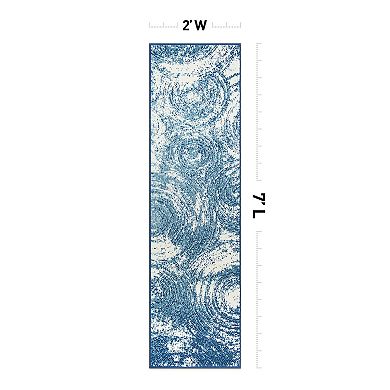 World Rug Gallery Contemporary Distressed Circles Area Rug