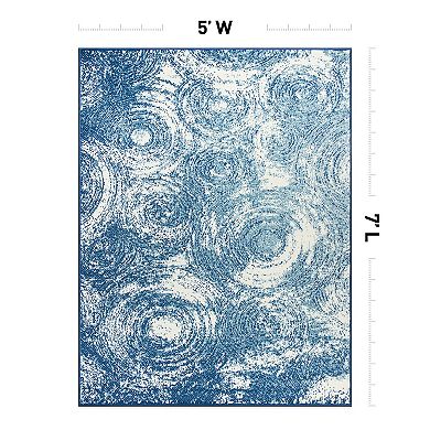 World Rug Gallery Contemporary Distressed Circles Area Rug