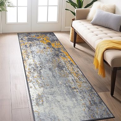World Rug Gallery Contemporary Distressed Circles Area Rug