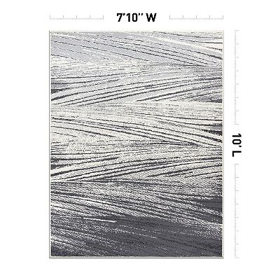 World Rug Gallery Distressed Contemporary Abstract Area Rug