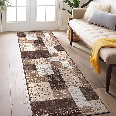 World Rug Gallery Contemporary Distressed Boxes Area Rug