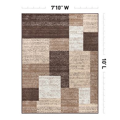 World Rug Gallery Contemporary Distressed Boxes Area Rug