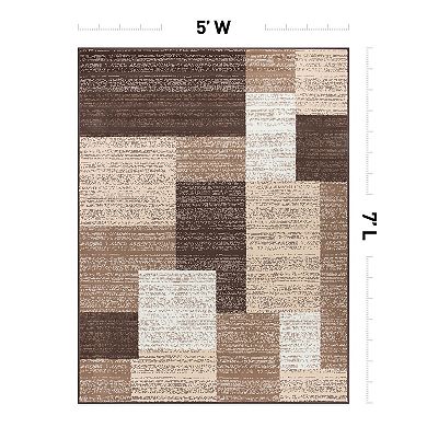 World Rug Gallery Contemporary Distressed Boxes Area Rug