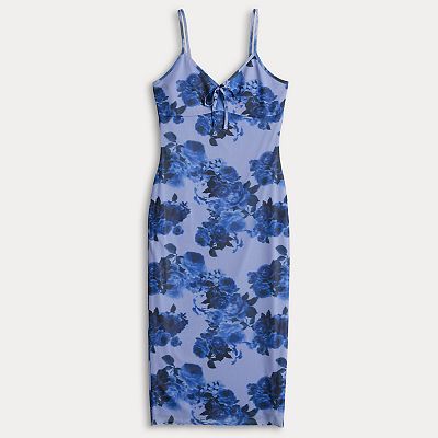 almost famous blue dress Nightingale Floral Maxi Small