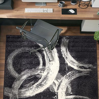 World Rug Gallery Contemporary Abstract Circles Area Rug