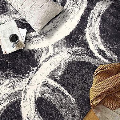 World Rug Gallery Contemporary Abstract Circles Area Rug