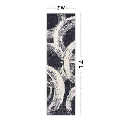 World Rug Gallery Contemporary Abstract Circles Area Rug