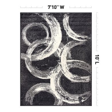 World Rug Gallery Contemporary Abstract Circles Area Rug