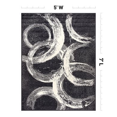World Rug Gallery Contemporary Abstract Circles Area Rug