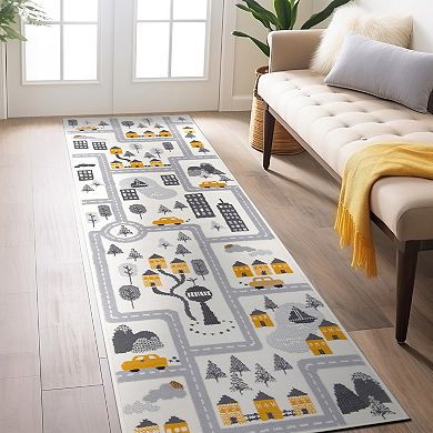 World Rug Gallery Adventureville Kids Play Road Area Rug