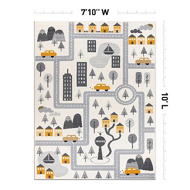 World Rug Gallery Adventureville Kids Play Road Area Rug