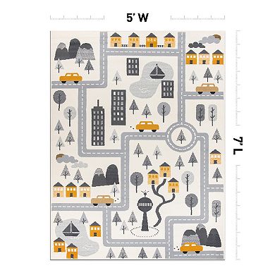 World Rug Gallery Adventureville Kids Play Road Area Rug