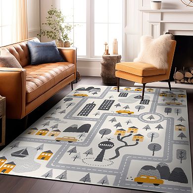 World Rug Gallery Adventureville Kids Play Road Area Rug
