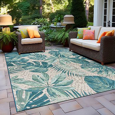 World Rug Gallery Contemporary Tropical Floral Indoor/Outdoor Area Rug