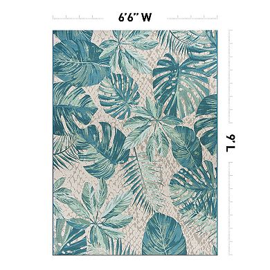 World Rug Gallery Contemporary Tropical Floral Indoor/Outdoor Area Rug