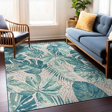 World Rug Gallery Contemporary Tropical Floral Indoor/Outdoor Area Rug