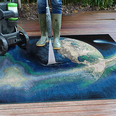 World Rug Gallery Galaxy Collection Adventure Earth Indoor/Outdoor Area Rug