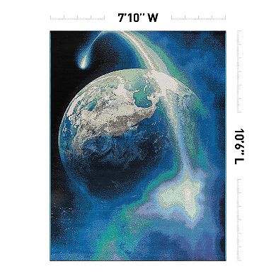 World Rug Gallery Galaxy Collection Adventure Earth Indoor/Outdoor Area Rug