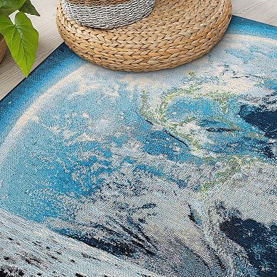 World Rug Gallery Galaxy Collection Adventure Moon Indoor/Outdoor Area Rug