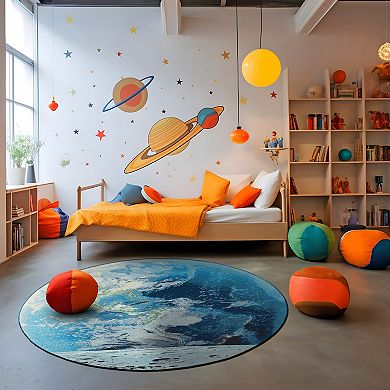 World Rug Gallery Galaxy Collection Adventure Moon Indoor/Outdoor Area Rug