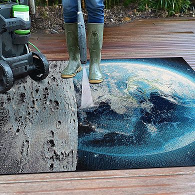 World Rug Gallery Galaxy Collection Adventure Moon Indoor/Outdoor Area Rug