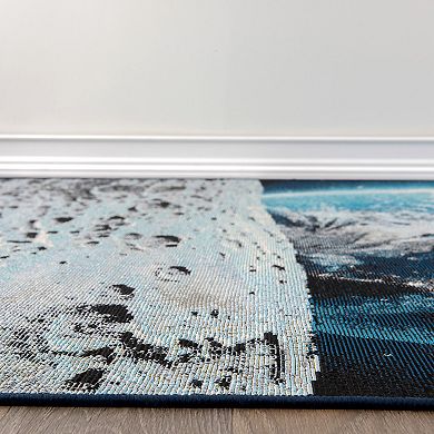 World Rug Gallery Galaxy Collection Adventure Moon Indoor/Outdoor Area Rug