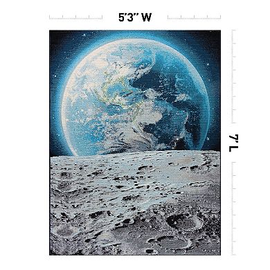 World Rug Gallery Galaxy Collection Adventure Moon Indoor/Outdoor Area Rug