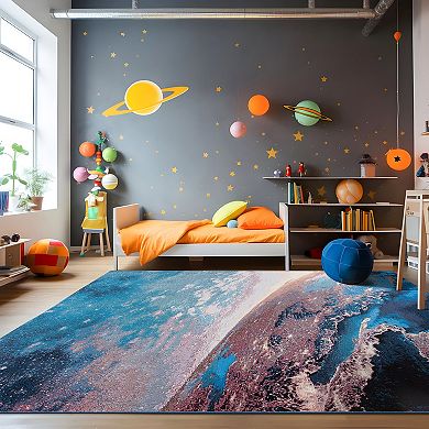 World Rug Gallery Galaxy Collection Adventure Space Indoor/Outdoor Area Rug