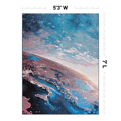 World Rug Gallery Galaxy Collection Adventure Space Indoor/Outdoor Area Rug