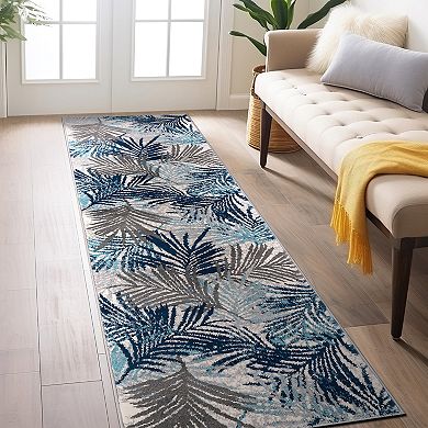 World Rug Gallery Contemporary Palm Leaf Design Area Rug