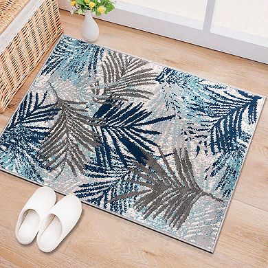 World Rug Gallery Contemporary Palm Leaf Design Area Rug