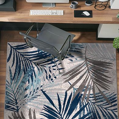World Rug Gallery Contemporary Palm Leaf Design Area Rug