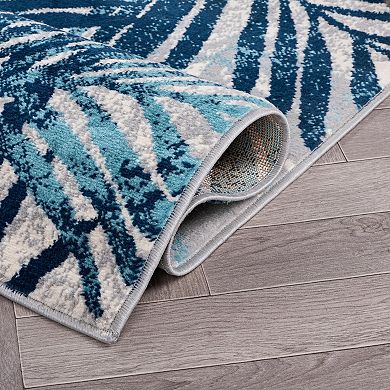 World Rug Gallery Contemporary Palm Leaf Design Area Rug