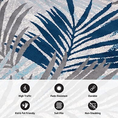 World Rug Gallery Contemporary Palm Leaf Design Area Rug