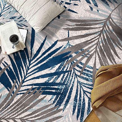World Rug Gallery Contemporary Palm Leaf Design Area Rug