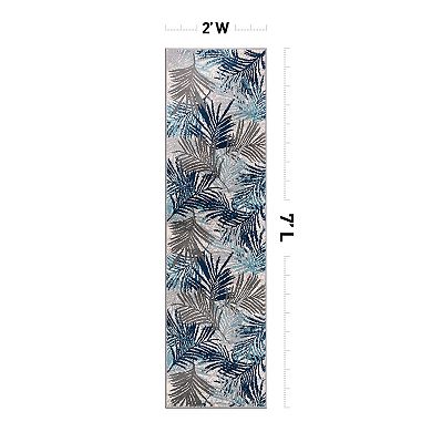 World Rug Gallery Contemporary Palm Leaf Design Area Rug