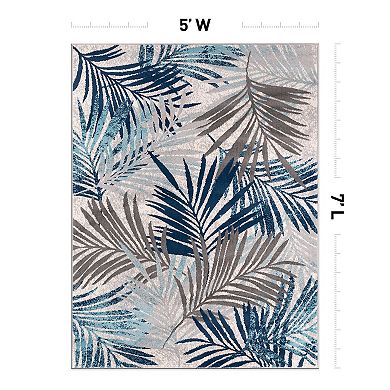 World Rug Gallery Contemporary Palm Leaf Design Area Rug